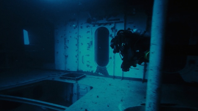 Video Reference N5: Blue, Water, Organism, Underwater, Room, Architecture, Recreation, Diving, Underwater diving, Person
