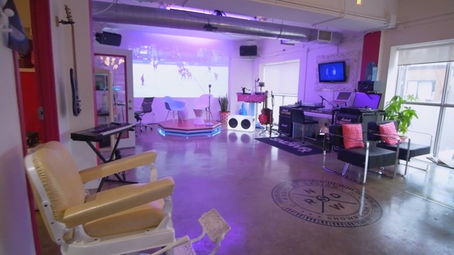 Video Reference N1: purple, room, interior design, beauty salon, real estate, lobby, function hall, Person