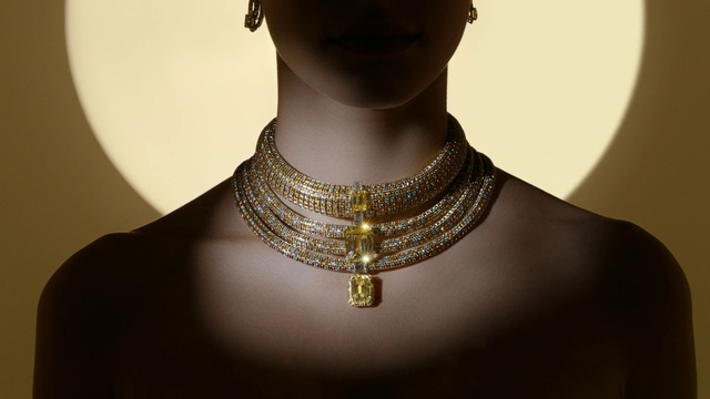 Video Reference N4: Necklace, Neck, Jewellery, Fashion accessory, Body jewelry, Chain, Metal, Choker, Gold, Fashion design