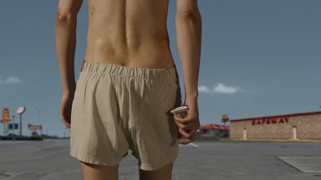Video Reference N3: man, shorts, barechestedness, muscle, abdomen, summer, trunk, briefs, jeans, human leg, Person