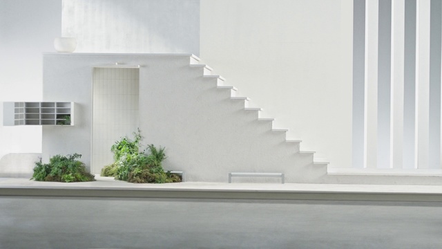 Video Reference N1: White, Wall, Property, Architecture, House, Floor, Stairs, Material property, Home, Room