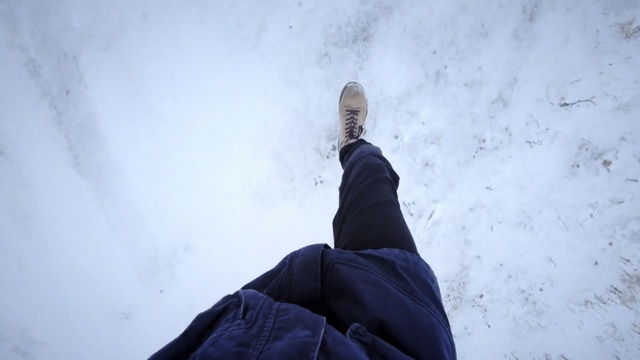 Video Reference N4: White, Wall, Snow, Freezing, Leg, Sitting, Shoe, Winter, Person