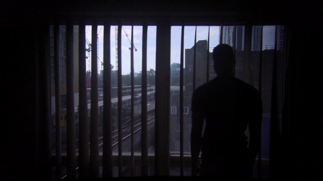Video Reference N1: Black, Darkness, Light, Standing, Iron, Daylighting, Window, Photography, Architecture, Shadow, Person