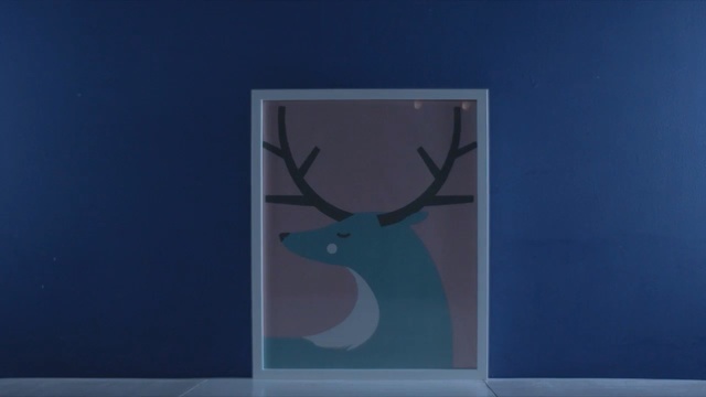 Video Reference N0: Blue, Deer, Reindeer, Antler, Light, Cobalt blue, Organism, Electric blue, Elk, Design