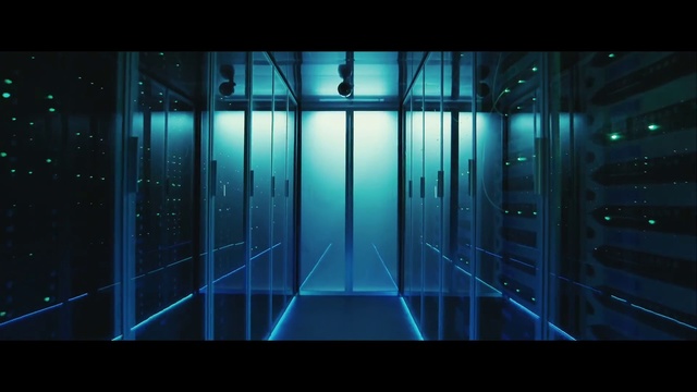 Video Reference N1: Blue, Light, Symmetry, Line, Architecture, Darkness, Space, Screenshot, Electric blue, Digital compositing