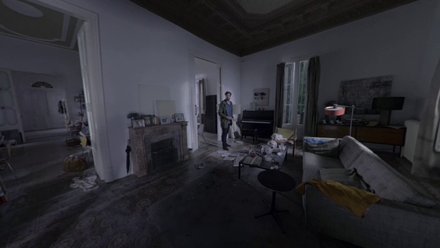 Video Reference N12: Room, Building, Darkness, House, Interior design, Screenshot, Furniture, Architecture, Floor, Photography