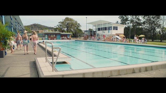 Video Reference N3: Water, Swimming pool, Azure, Sky, Tree, Rectangle, Leisure, Aqua, Recreation, Composite material