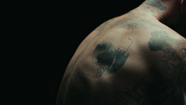 Video Reference N11: darkness, close up, arm, muscle, earth, tattoo, back, chest, computer wallpaper, facial hair