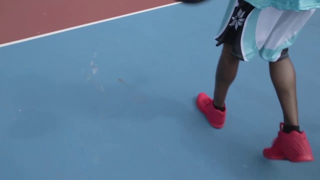 Video Reference N4: Red, Human leg, Footwear, Leg, Joint, Knee, Tennis player, Shoe, Tennis court, Tennis