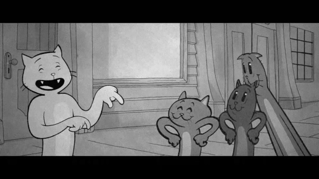 Video Reference N0: Cartoon, Animated cartoon, Black-and-white, Animation, Fiction, Monochrome, Illustration, Drawing, Visual arts, Organism