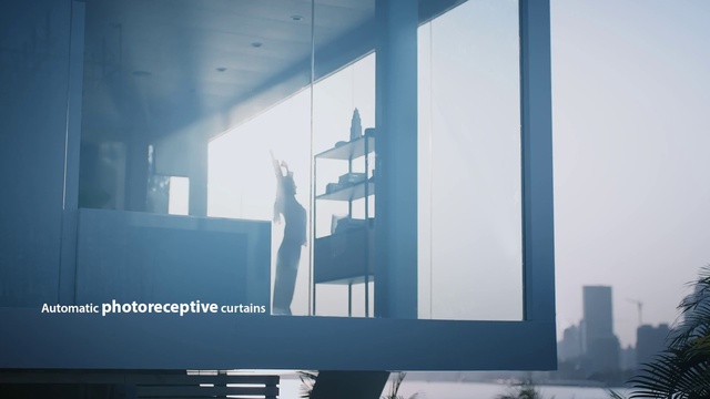 Video Reference N1: Blue, Sky, Architecture, Daytime, Metropolitan area, Room, Screenshot, Line, Atmosphere, Material property