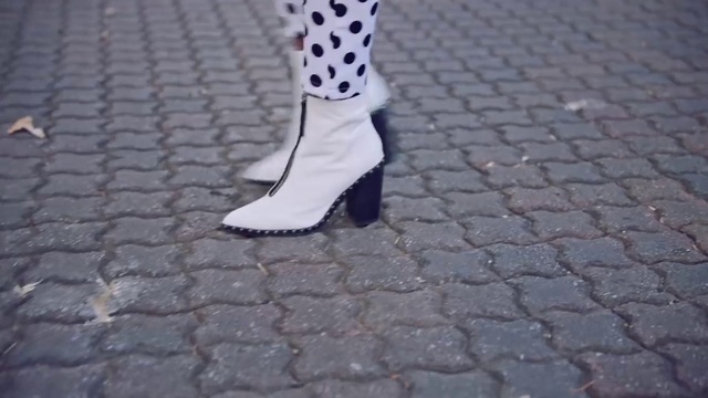 Video Reference N5: White, Footwear, Shoe, Leg, Ankle, Fashion, Design, Pattern, Road surface, High heels