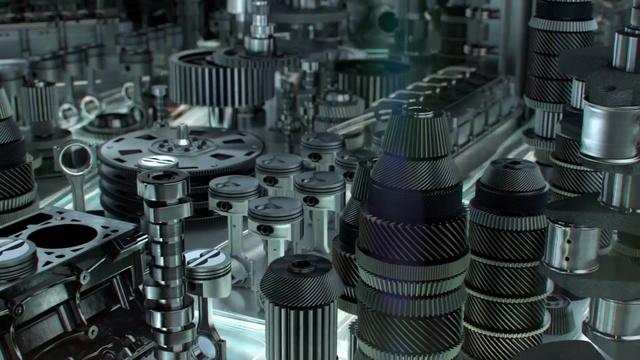 Video Reference N2: metropolis, engine, metal, product, industry, engineering, auto part, factory, automotive engine part, product
