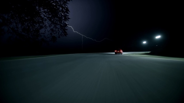 Video Reference N1: Black, Light, Sky, Darkness, Road, Night, Atmosphere, Asphalt, Automotive lighting, Lighting