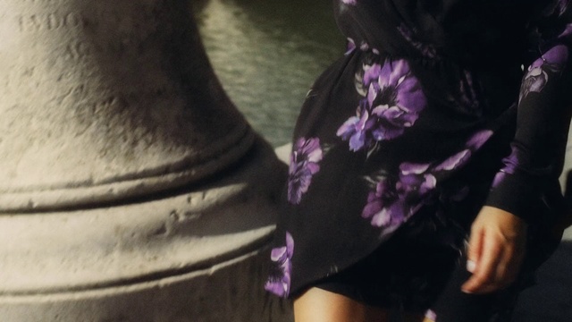 Video Reference N2: Purple, Violet, Leg, Footwear, Human leg, Hand, Black hair, Textile, Flower, Photography