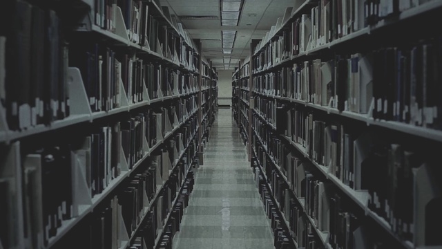 Video Reference N1: Library, Shelf, Aisle, Shelving, Building, Book, Architecture, Publication, Bookcase, Public library