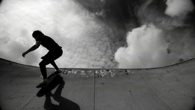 Video Reference N24: Freestyle bmx, Extreme sport, Skateboarder, Black-and-white, Recreation, Skateboarding, Photography, Shadow, Cloud, Kick scooter