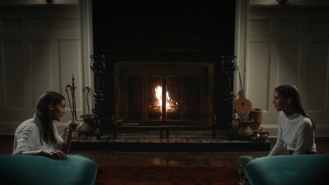 Video Reference N0: fireplace, hearth, darkness, window, heat, house, interior design