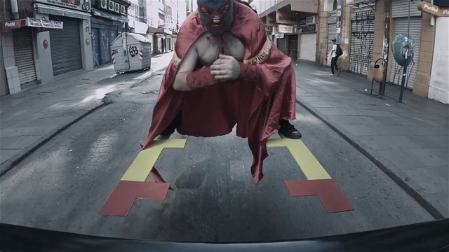 Video Reference N3: Snapshot, Fictional character, Outerwear, Street, Pedestrian, Costume, Road, Pc game, Superhero