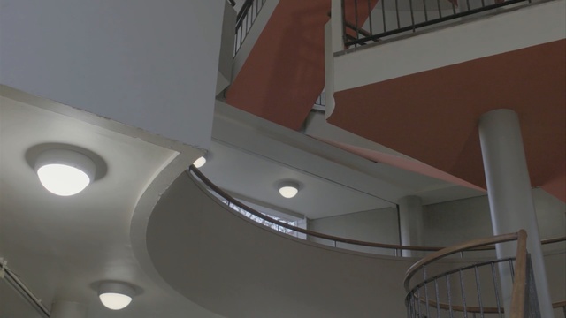Video Reference N0: ceiling, architecture, lighting, daylighting, handrail, angle, stairs, glass