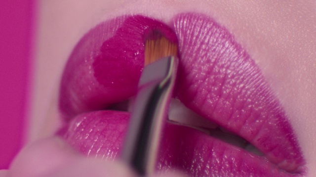 Video Reference N16: Lip, Pink, Close-up, Violet, Magenta, Purple, Lipstick, Lilac, Lip gloss, Petal