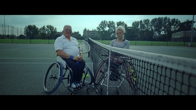 Video Reference N0: tennis, wheelchair tennis, racket, road bicycle, bicycle, wheelchair sports, racquet sport, day, mode of transport, tennis court