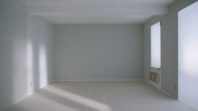 Video Reference N0: Room, Ceiling, Property, Wall, Floor, Line, Building, Plaster, Architecture, House, Indoor, White, Kitchen, Sink, Small, Empty, Counter, Sitting, Clean, Tile, Tiled, Mirror, Large, Black, Green, Refrigerator, Stove, Oven, Tub, Bathroom, Door, Design, Interior, Remodel, Minimalist, Flooring, Plumbing fixture, Cabinetry, Contemporary, Shower, Laminate flooring
