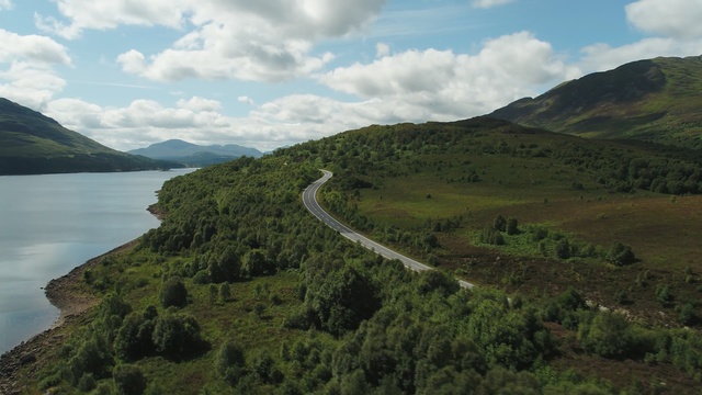 Video Reference N0: highland, nature reserve, wilderness, hill, loch, mountain, hill station, sky, mount scenery, fell