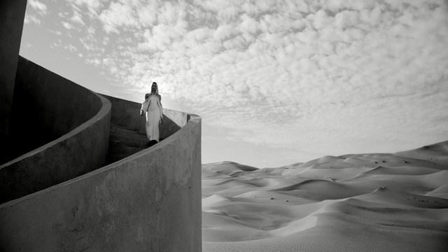 Video Reference N4: White, Black, Photograph, Black-and-white, Natural environment, Monochrome photography, Sky, Sand, Monochrome, Male, Person
