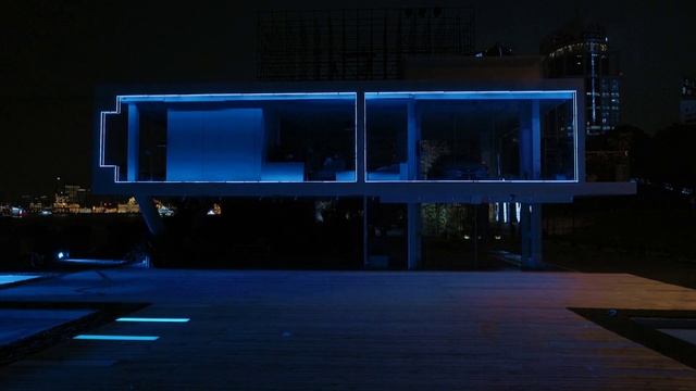 Video Reference N0: Blue, Architecture, Night, Light, Lighting, House, Sky, Darkness, Facade, Building