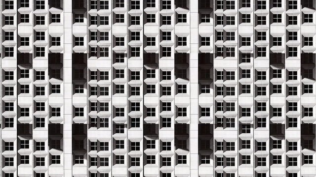 Video Reference N13: black and white, pattern, monochrome photography, monochrome, design, symmetry, font, building, square