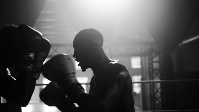 Video Reference N2: White, Black, Photograph, Boxing glove, Boxing, Black-and-white, Monochrome, Boxing ring, Snapshot, Monochrome photography