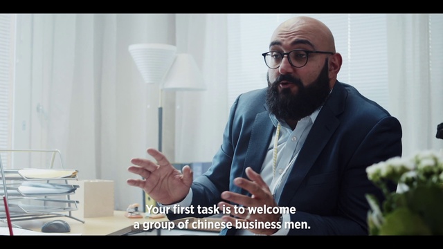 Video Reference N11: Facial hair, Eyewear, Glasses, Beard, Photo caption, Businessperson, Adaptation, Photography, Moustache, Conversation