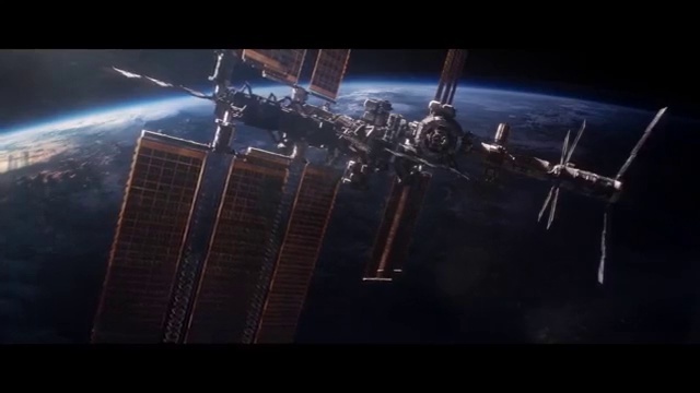 Video Reference N9: Space station, Spacecraft, Atmosphere, Space, Darkness, Sky, Outer space, Earth, Aerospace engineering, Digital compositing