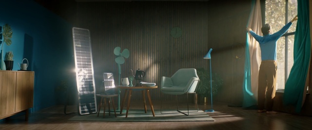 Video Reference N1: Green, Furniture, Turquoise, Lighting, Interior design, Room, Chair, Design, Floor, Table