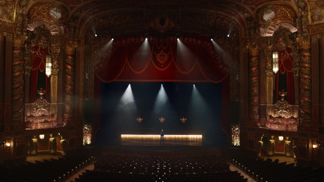 Video Reference N2: Stage, Theatre, heater, Building, Lighting, Movie palace, Music venue, Interior design, Auditorium, Opera house, Person