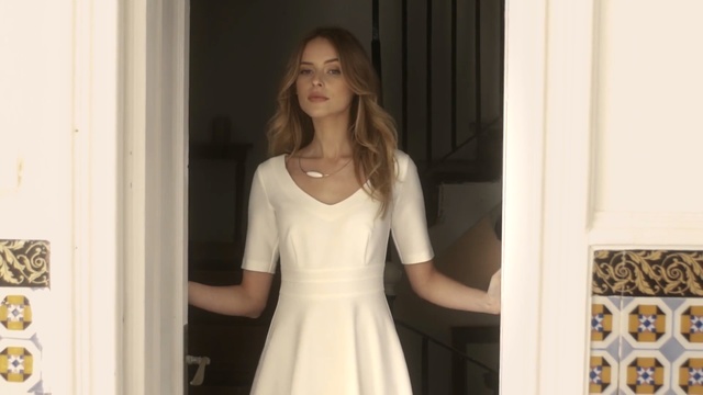 Video Reference N3: White, Clothing, Dress, Photograph, Gown, Beauty, Fashion, Lady, Wedding dress, Long hair, Person