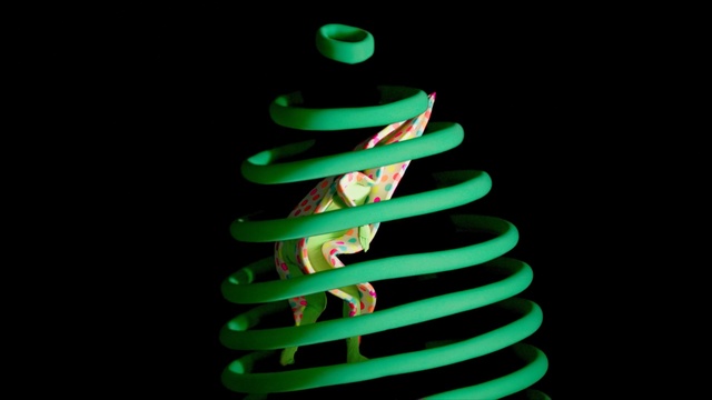 Video Reference N6: Green, Coil spring, Light, Christmas tree, Neon, Christmas decoration, Interior design, Neon sign