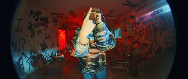 Video Reference N3: Blue, Cool, Fun, Photography, Room, Art, Indoor, Colorful, Birthday, Holding, Table, Boy, Decorated, Little, Small, Standing, Graffiti, Covered, Young, Girl, Man, Orange, Store, Stuffed, Living, Text, Clothing, Person, Dance, Human face