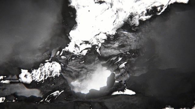 Video Reference N0: black and white, monochrome photography, geological phenomenon, photography, sky, monochrome, water, mountain, ice, smoke