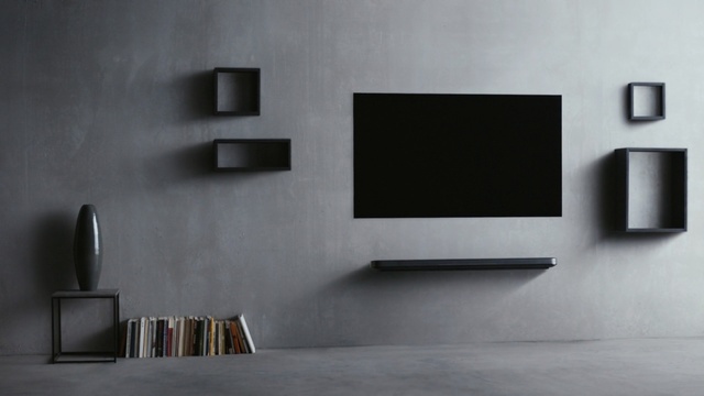 Video Reference N2: Black, Wall, Room, Interior design, Floor, Black-and-white, Furniture, Shelf, Design, Living room