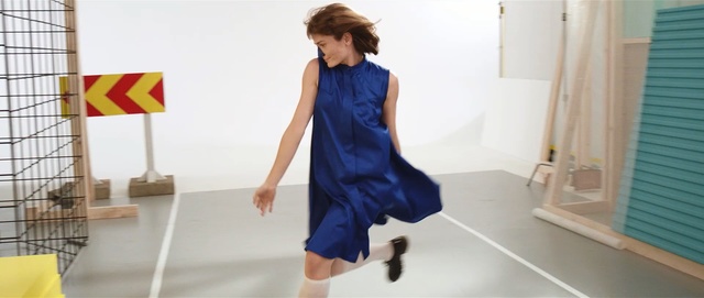 Video Reference N0: blue, clothing, fashion model, dress, shoulder, electric blue, fashion, outerwear, joint, denim