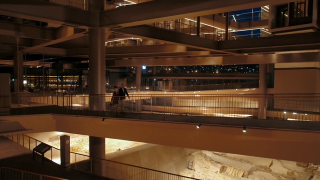 Video Reference N3: Architecture, Building, Night, Lobby, Metal