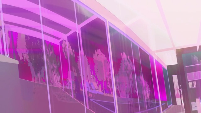 Video Reference N1: pink, purple, violet, magenta, light, structure, architecture, design, line, ceiling, Person