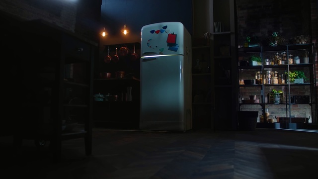 Video Reference N1: Night, Light, Darkness, Refrigerator, Building
