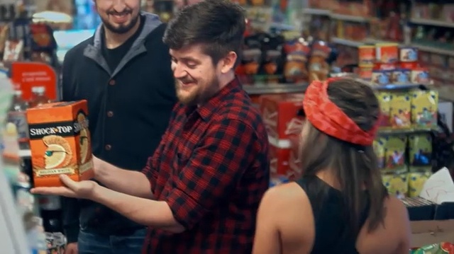 Video Reference N13: Product, Grocery store, Supermarket, Convenience store, Retail, Customer, Drink, Person