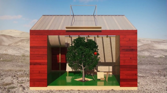 Video Reference N2: shed, house, home, facade, hut, real estate, shack, roof, Person