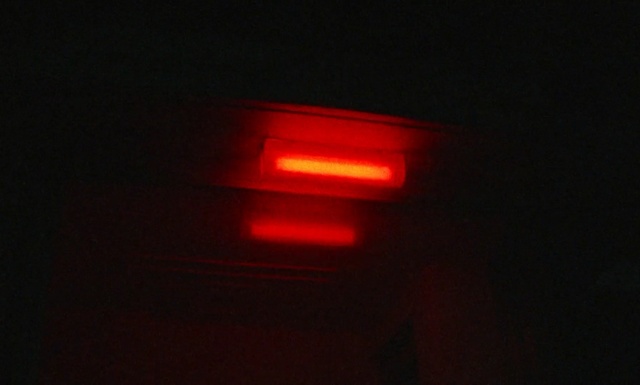 Video Reference N0: Red, Automotive lighting, Light, Orange, Lighting, Automotive tail & brake light, Auto part, Darkness, Room, Photography