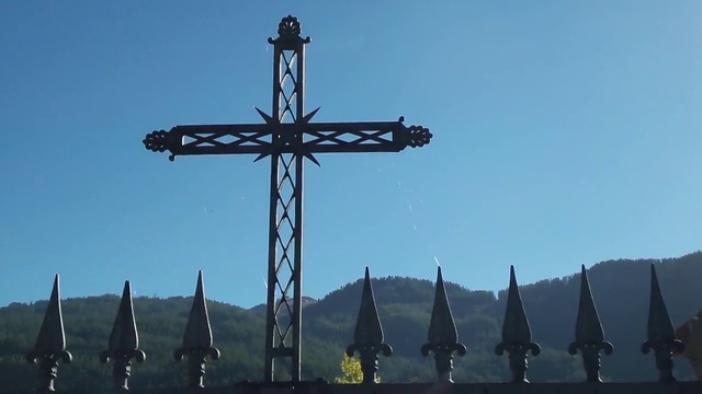 Video Reference N0: Cross, Sky, Religious item, Iron, Symbol, Metal, Crucifix