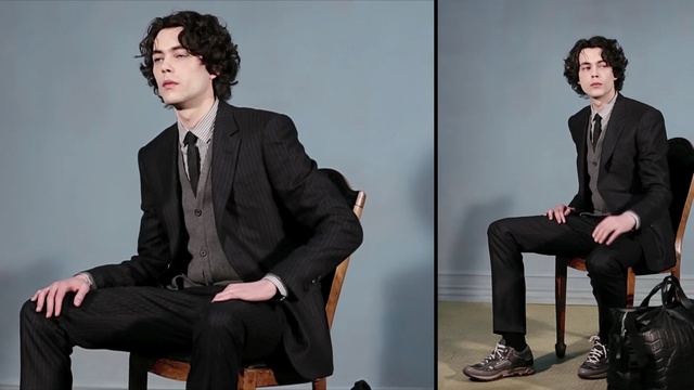 Video Reference N4: Sitting, Suit, Gentleman, Male, Human, Photography, Formal wear, White-collar worker, Tuxedo, Blazer, Person